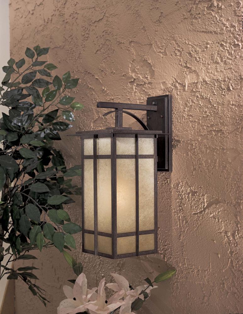 One Light Bronze Wall Lantern