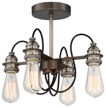 Minka-Lavery 4454-784 - Uptown Edison - 4 Light Semi Flush (Convertible to Pendant)