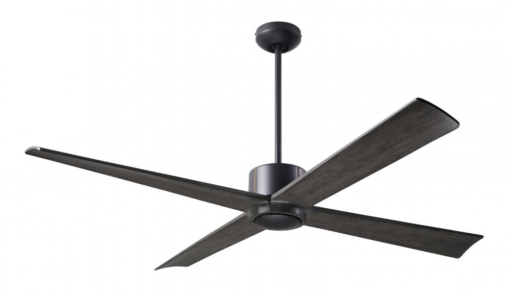 Nouveau DC Fan; Dark Bronze Finish w/ Brass; 56" Ebony Blades; No Light; Wall Control