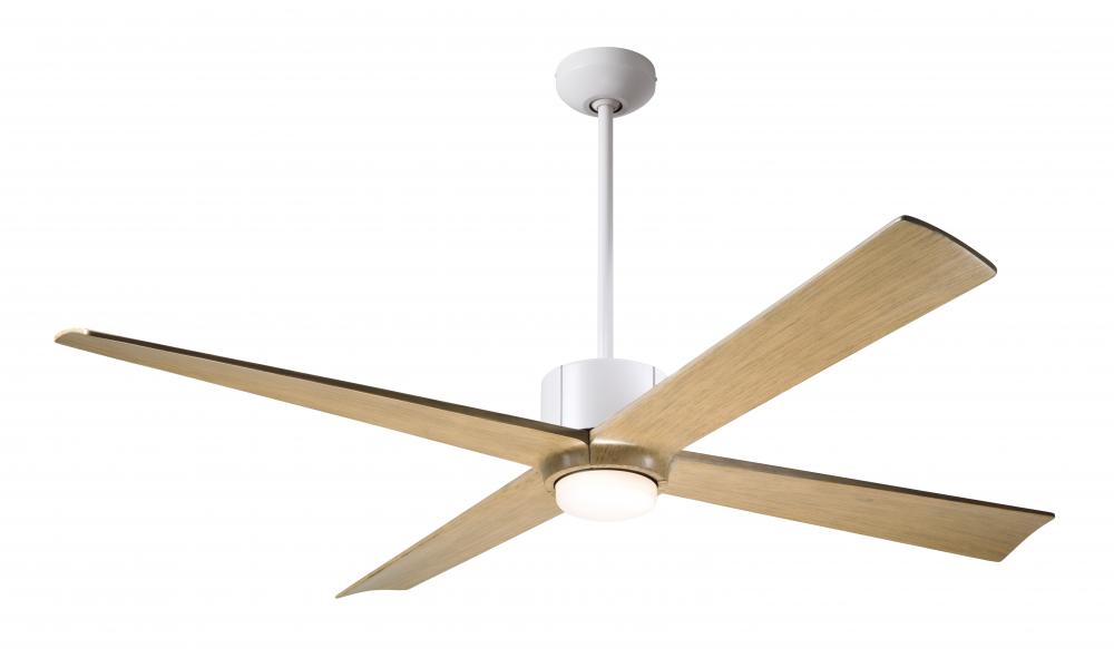 Nouveau DC Fan; Matte White Finish w/ Graphite; 56" Maple Blades; 17W LED; Remote Control