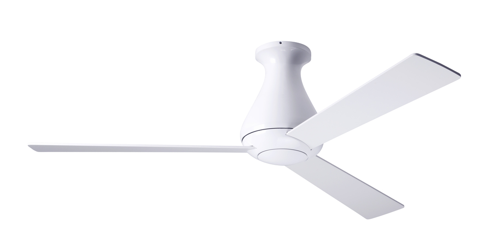 Altus Flush Fan; Gloss White Finish; 52" Aluminum Blades; No Light; Fan Speed and Light Control