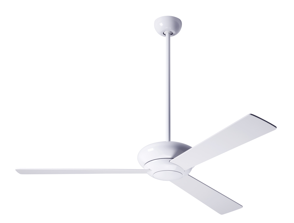 Altus Fan; Gloss White Finish; 52" Black Blades; No Light; Fan Speed Control