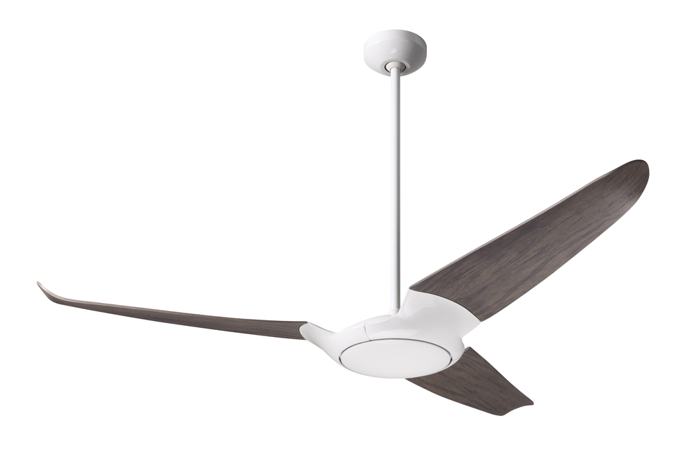 IC/Air (3 Blade ) Fan; Gloss White Finish; 56" Graywash Blades; No Light; Wall/Remote Combo Cont