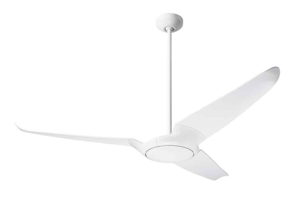 IC/Air (3 Blade ) Fan; Gloss White Finish; 56" Dark Blades; No Light; Wall Control