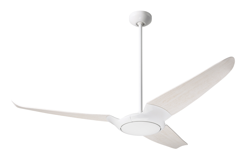 IC/Air (3 Blade ) Fan; Gloss White Finish; 56" Whitewash Blades; No Light; Wall/Remote Combo Con