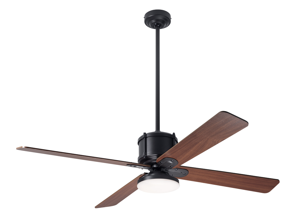 Industry DC Fan; Dark Bronze Finish; 50" Mahogany Blades; 20W LED Open; Remote Control