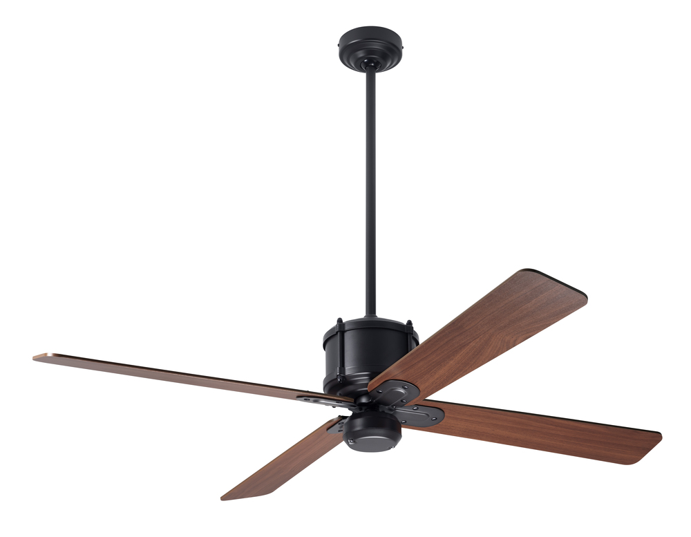 Industry DC Fan; Dark Bronze Finish; 50" Mahogany Blades; No Light; Remote Control