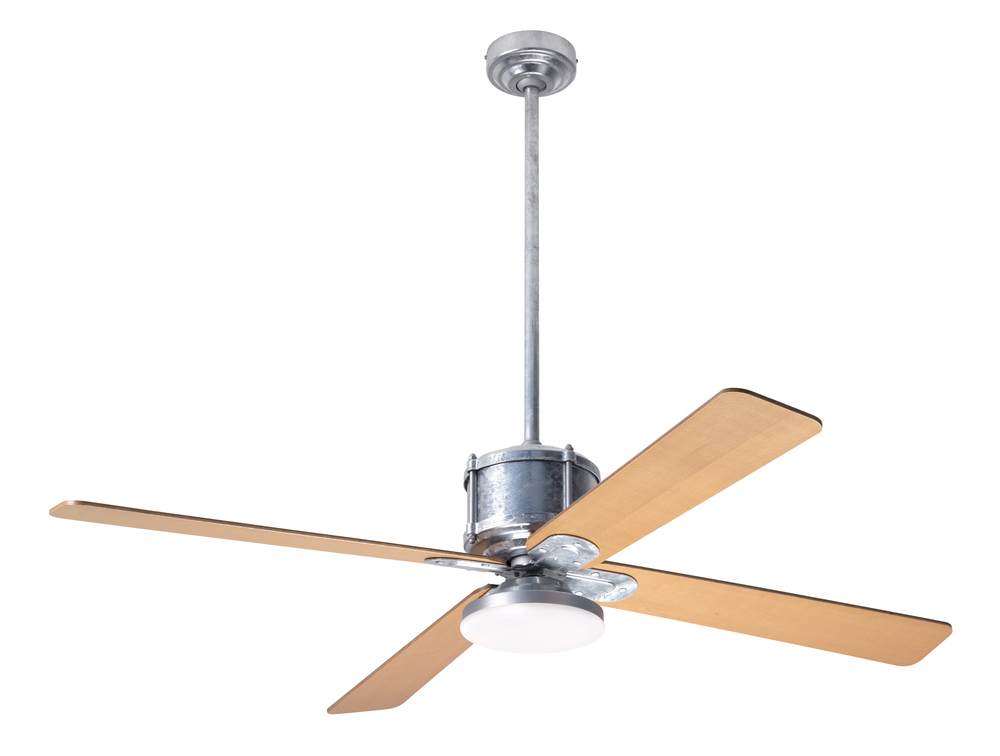 Industry DC Fan; Galvanized Finish; 50" Maple Blades; 20W LED Open; Remote Control