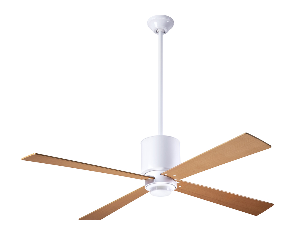 Lapa Fan; Gloss White Finish; 50" Maple Blades; No Light; Fan Speed and Light Control (3-wire)