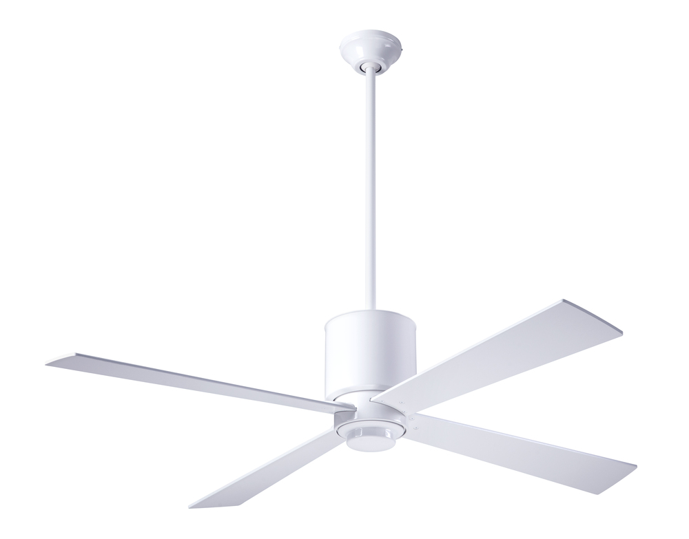 Lapa Fan; Gloss White Finish; 50" Black Blades; No Light; Fan Speed and Light Control (3-wire)