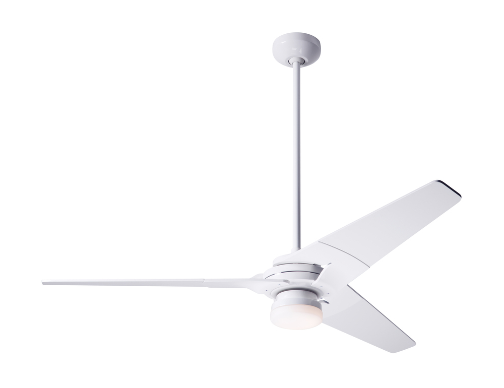 Torsion Fan; Gloss White Finish; 52" White Blades; 17W LED; Fan Speed and Light Control (3-wire)