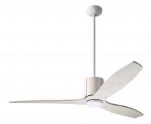 Modern Fan Co. LLX-GWIV-54-WW-NL-RC - LeatherLuxe DC Fan; Gloss White Finish with Ivory Leather; 54" Whitewash Blades; No Light; Remot