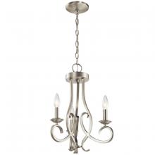 Kichler 52243NI - Ania 3 Light Convertible Chandelier Brushed Nickel