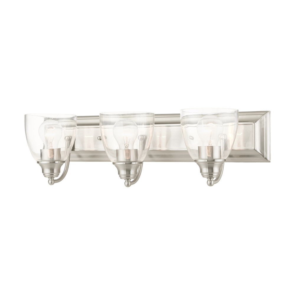 3 Lt Brushed Nickel Vanity Sconce