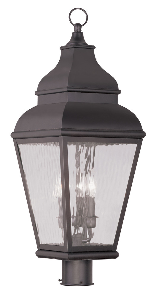 3 Light Bronze Outdoor Post Lantern