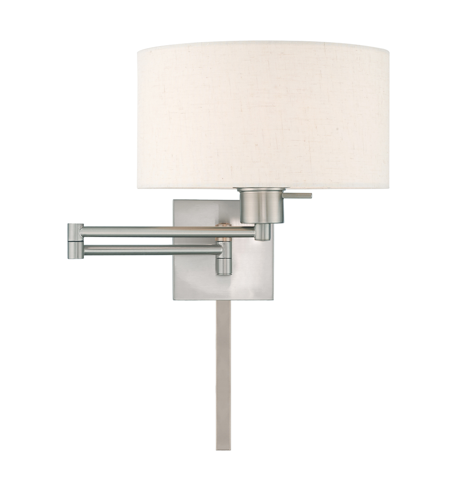 1 Lt Brushed Nickel Swing Arm Wall Lamp