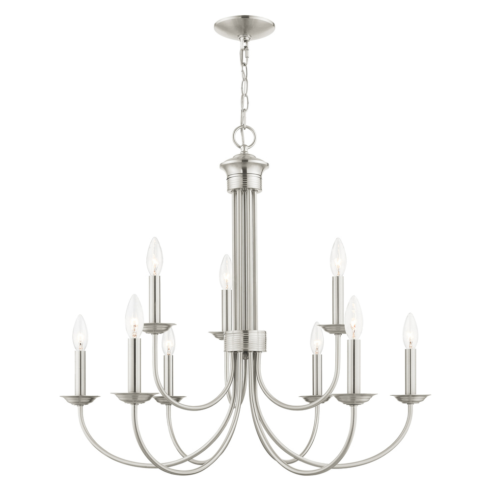 9 Lt Brushed Nickel Chandelier