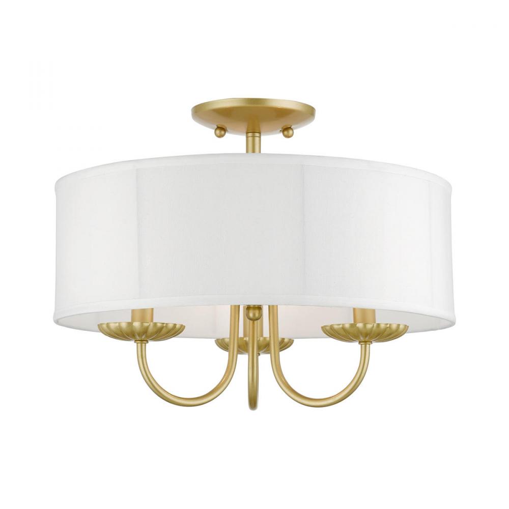 3 Light Soft Gold Semi-Flush Mount