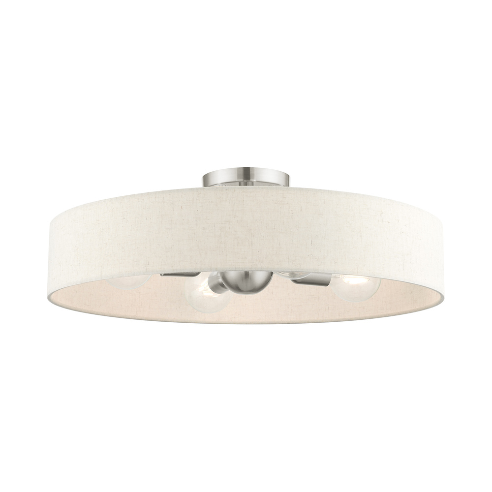 4 Lt Brushed Nickel Semi Flush Mount