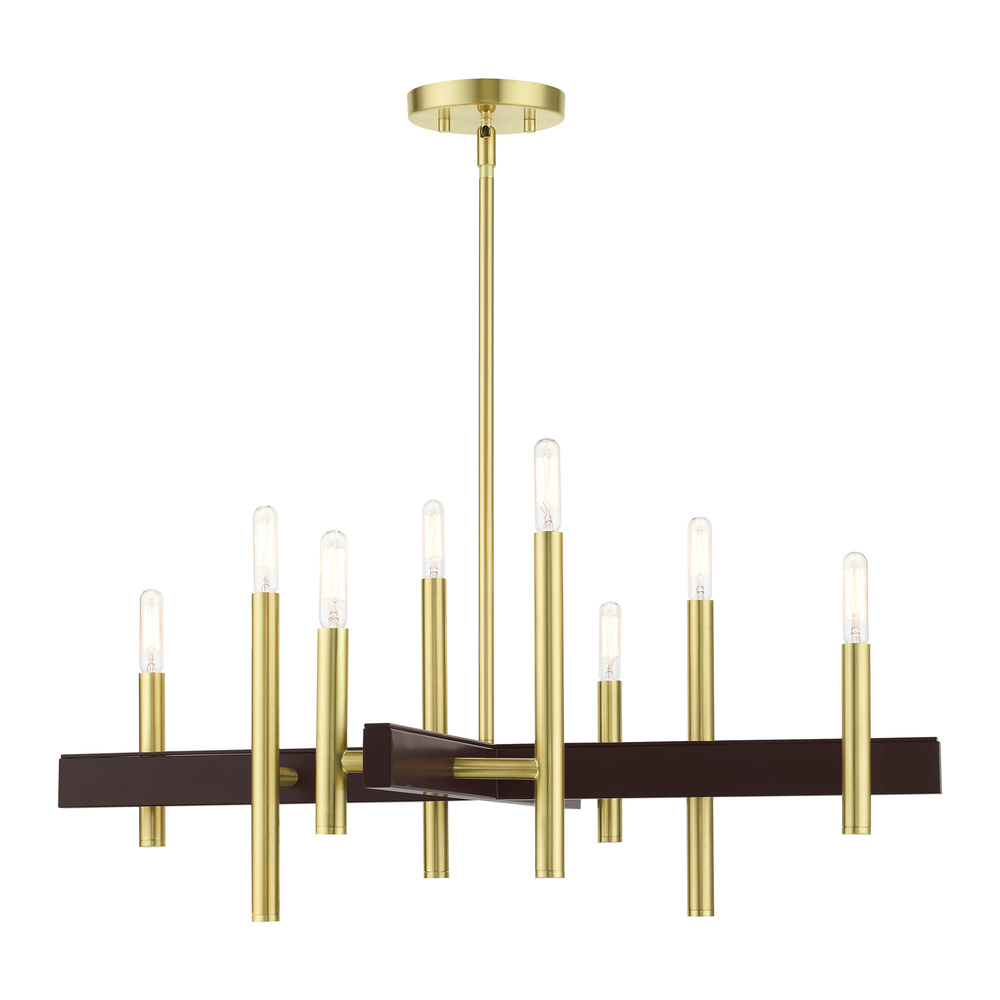 8 Lt Satin Brass  Chandelier