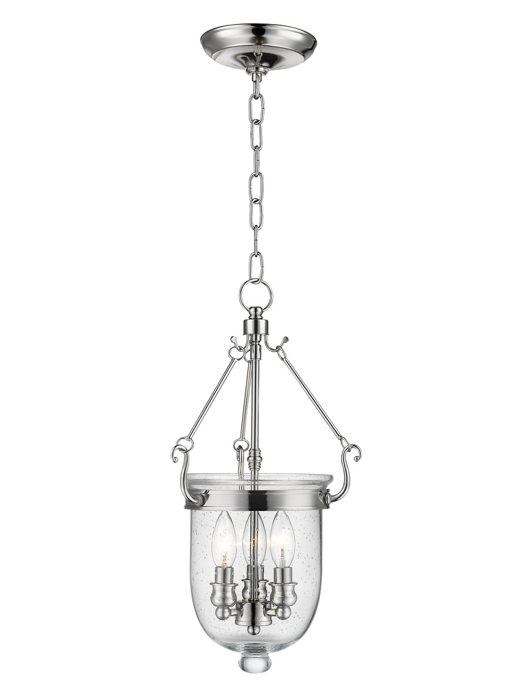 3 Light Polished Nickel Chain Lantern