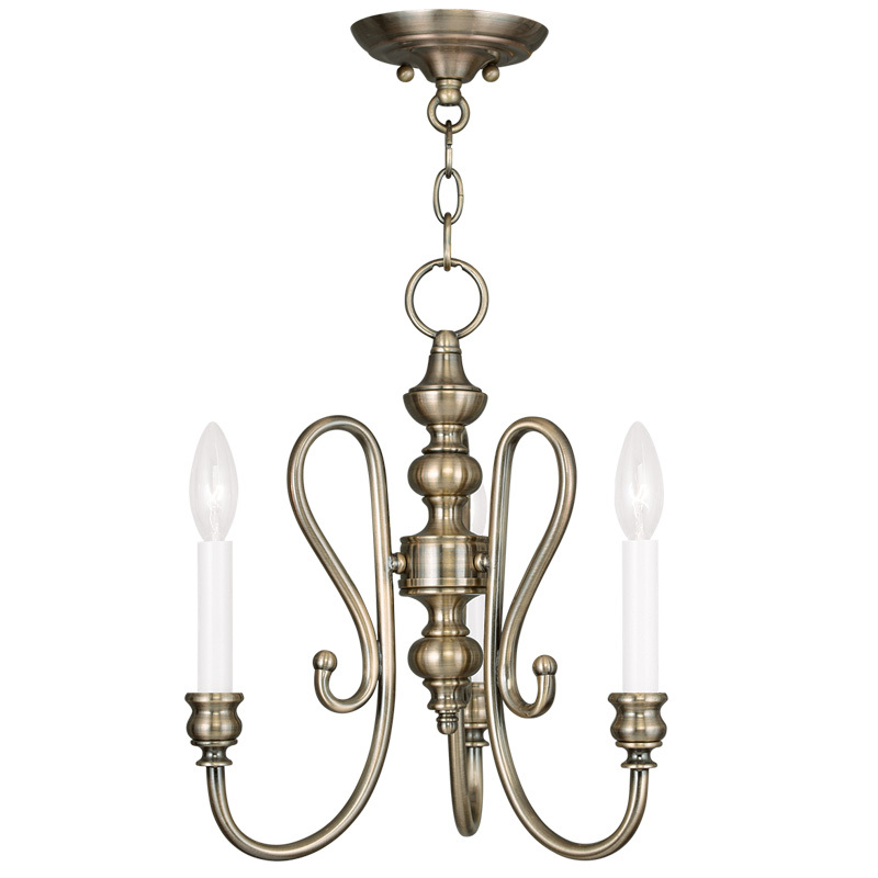 3 Light AB Mini Chandelier/Ceiling Mount