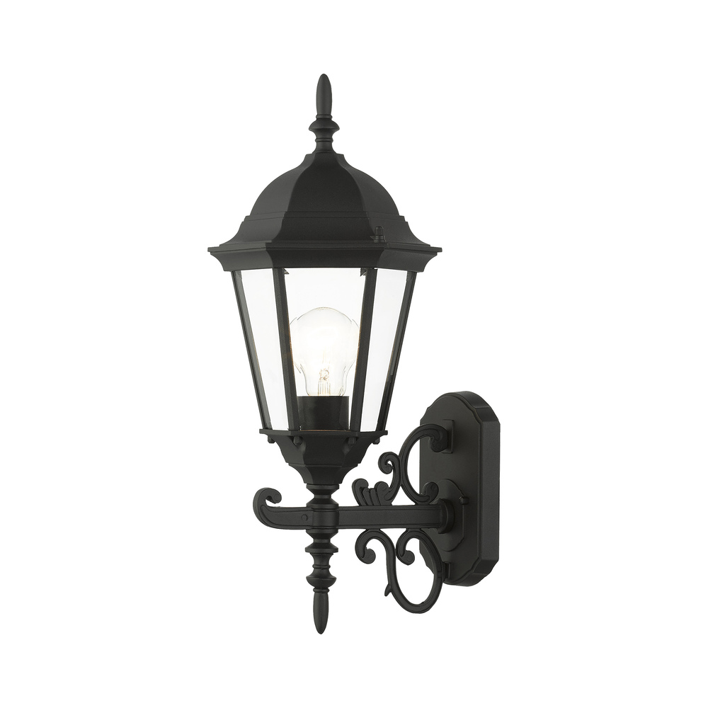 1 Lt Textured Black Outdoor  Wall Lantern