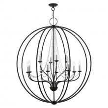 Livex Lighting 40919-04 - 12 Light Black with Brushed Nickel Finish Candles Grande Foyer Chandelier