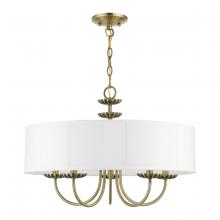 Livex Lighting 42985-01 - 5 Light Antique Brass Pendant Chandelier