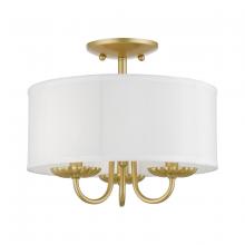 Livex Lighting 42987-33 - 3 Light Soft Gold Semi-Flush Mount