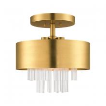 Livex Lighting 48872-08 - 3 Lt Natural Brass Ceiling Mount