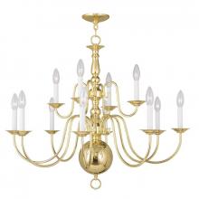 Livex Lighting 5014-02 - 12 Light Polished Brass Chandelier