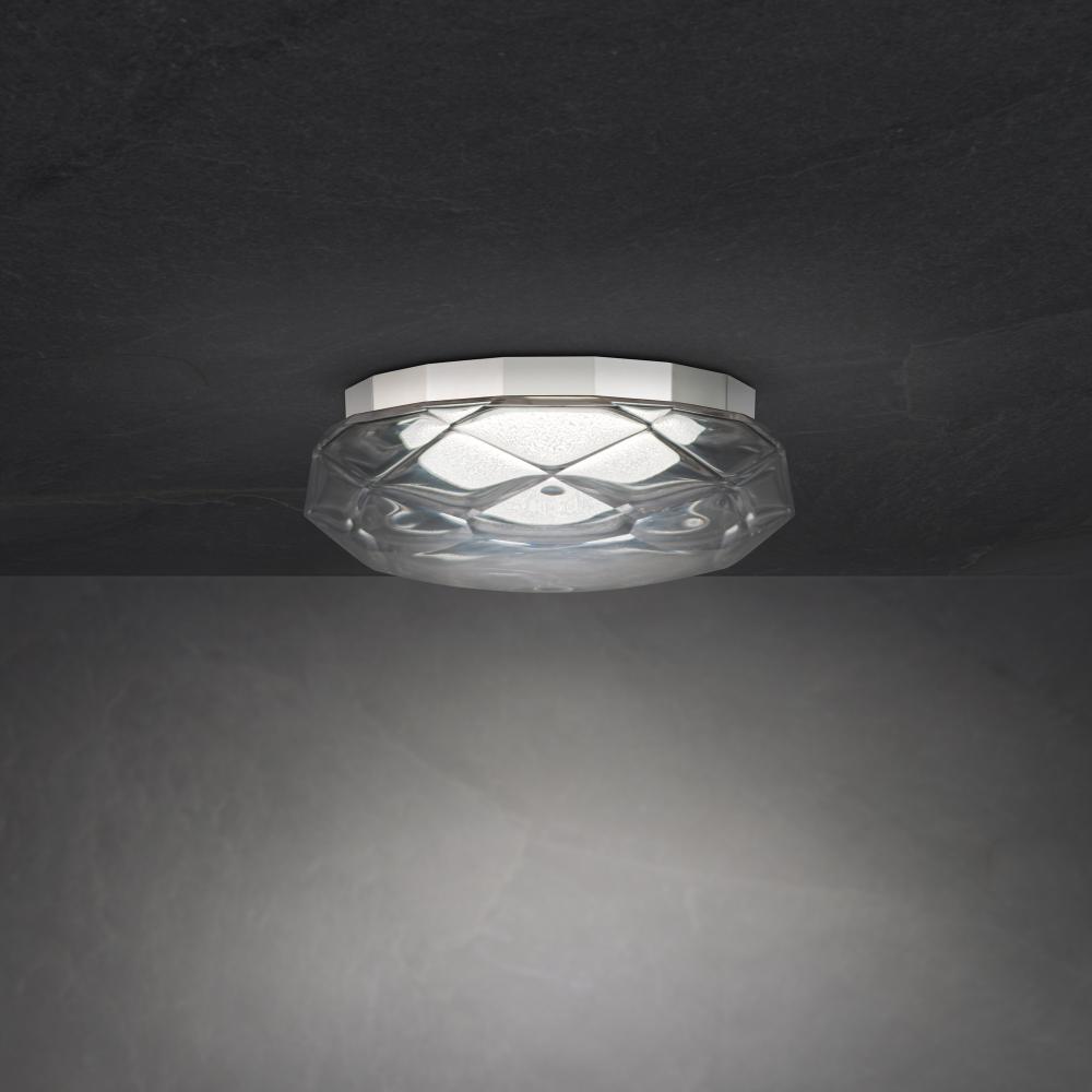 Carat 13in LED 3000K/3500K/4000K 120V-277V Flush Mount in Polished Nickel with Clear Optic Crystal