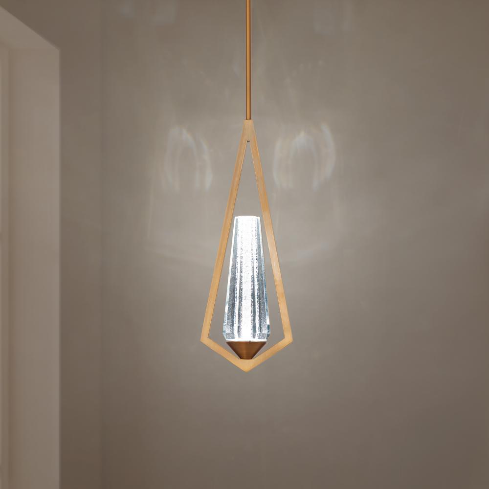 Devotion 18in LED 3000K/3500K/4000K 120V-277V Mini Pendant in Black with Clear Radiance Crystal