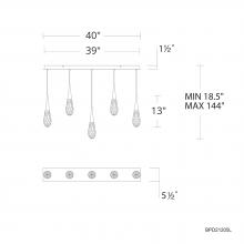 Schonbek Beyond BPD21205L-PN - Hibiscus 5 Light 120-277V Multi-Light Pendant (Linear Canopy) in Polished Nickel with Clear Optic