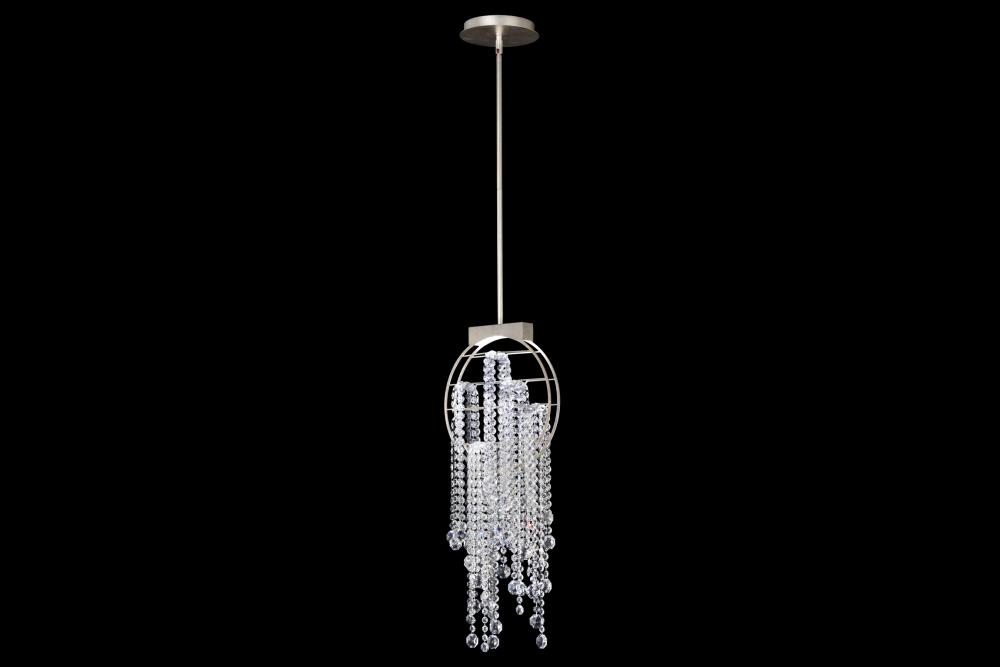 Fantasia 30in LED 3000K/3500K/4000K 120V-277V Pendant in Antique Silver with Clear Radiance Crysta