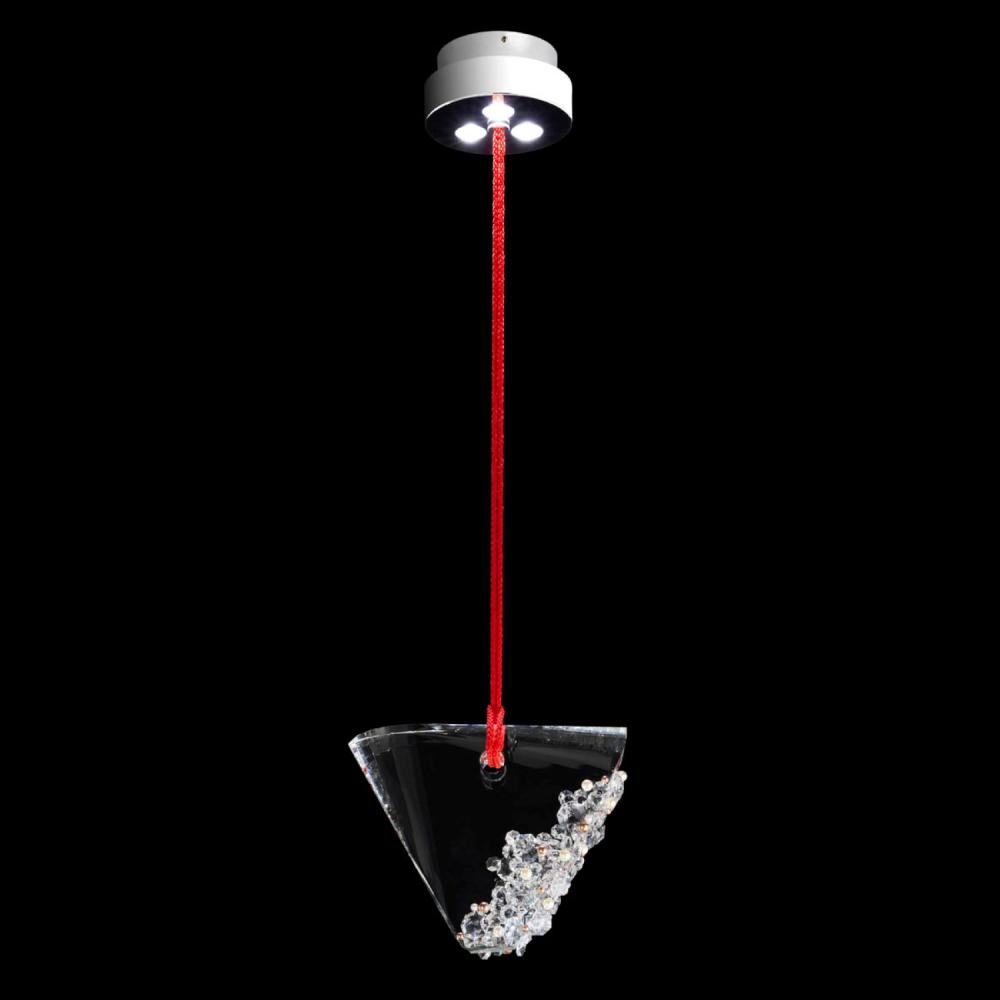 Addesion 12in LED 3000K/3500K/4000K 120V-277V Mini Pendant in Polished Chrome with Clear Radiance