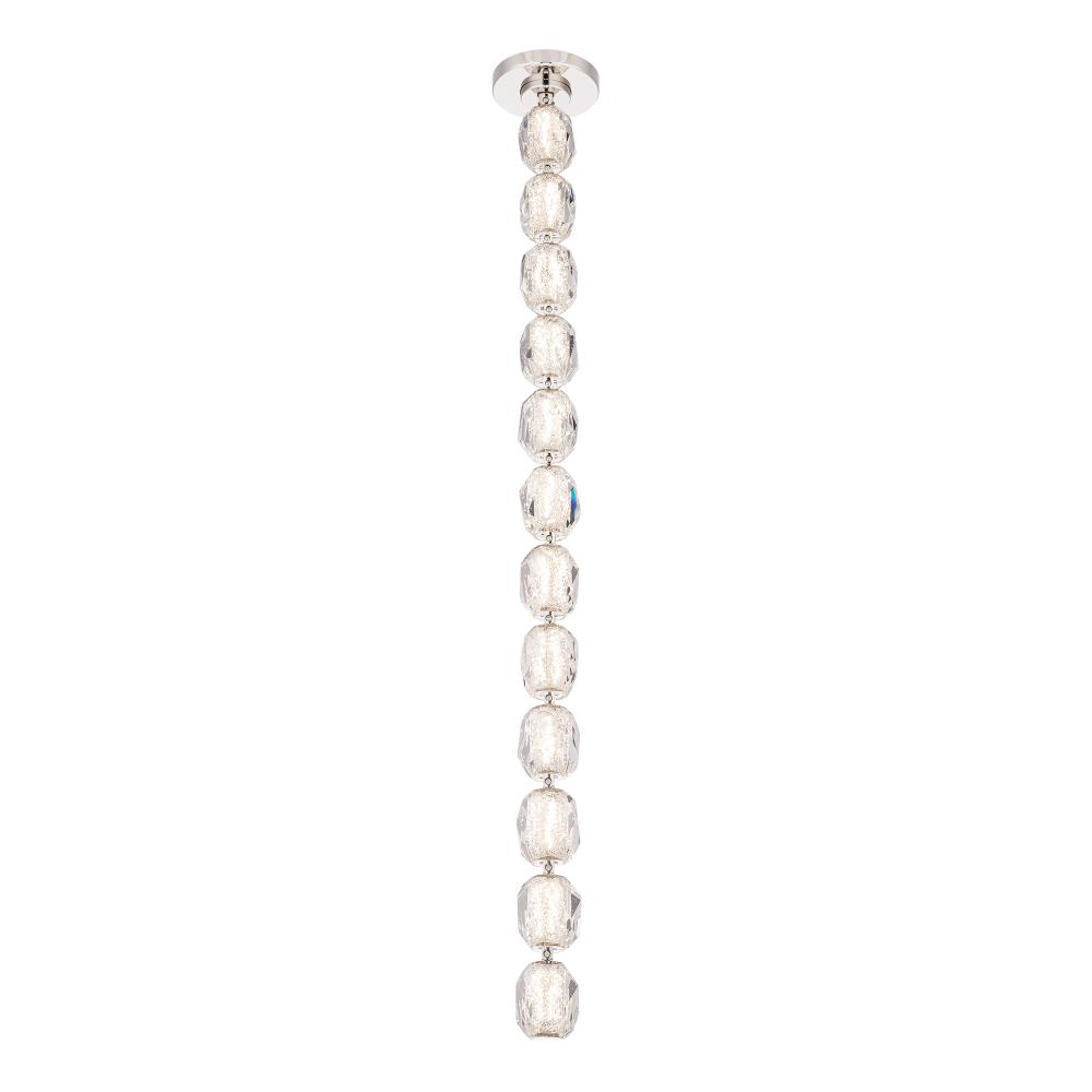 Seduction 12 Light LED 3000K/3500K/4000K 120V-277V Mini Pendant in Polished Nickel with Clear Radi