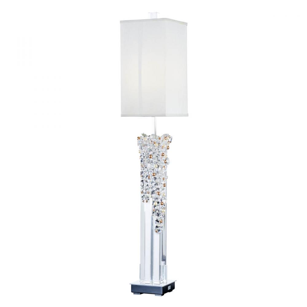 Zoe 1 Light 120V Table Lamp in Polished Chrome with Clear Radiance Crystal