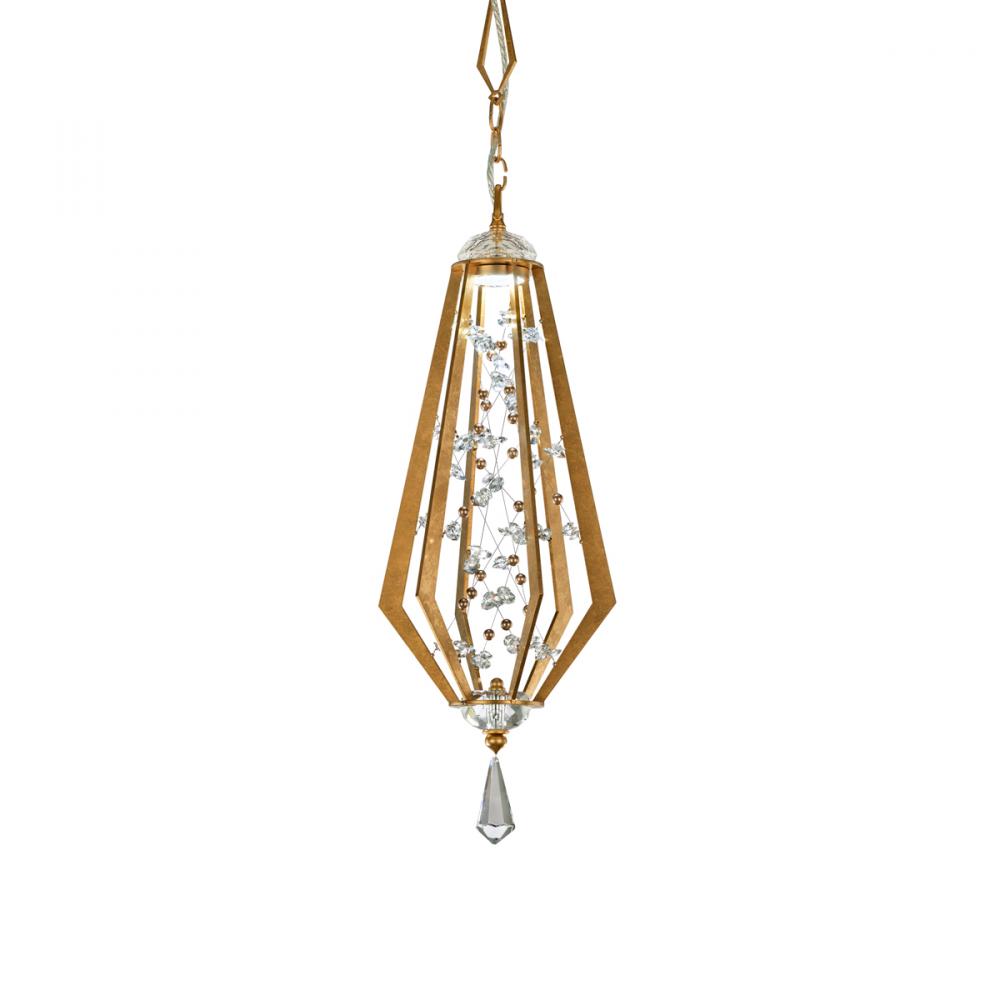 Eternity 27in LED 3000K/3500K/4000K 120V-277V Mini Pendant in Black with Clear Radiance Crystal an