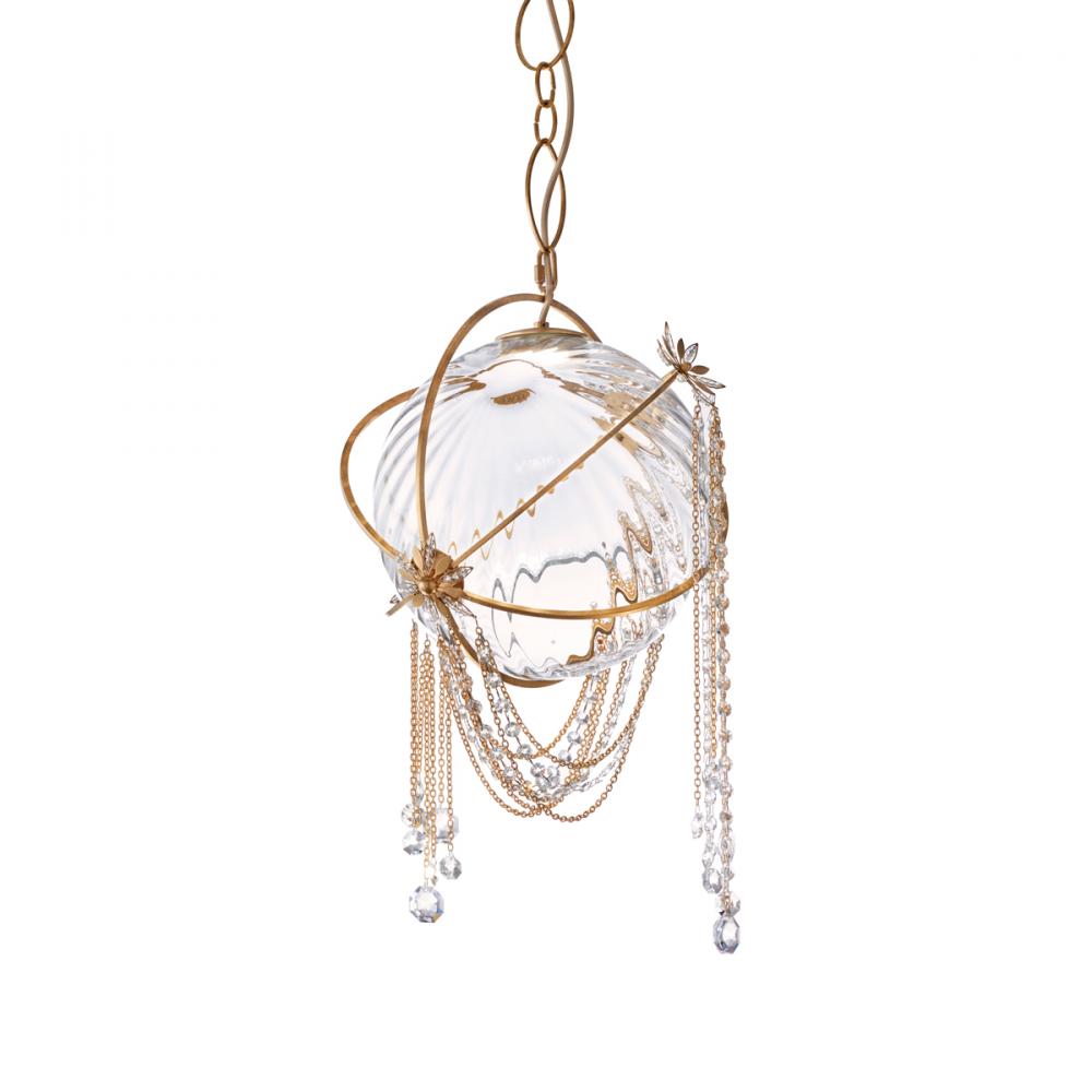 Revere 1 Light LED 3000K/3500K/4000K 120V-277 Mini Pendant in Heirloom Gold with Clear Radiance Cr