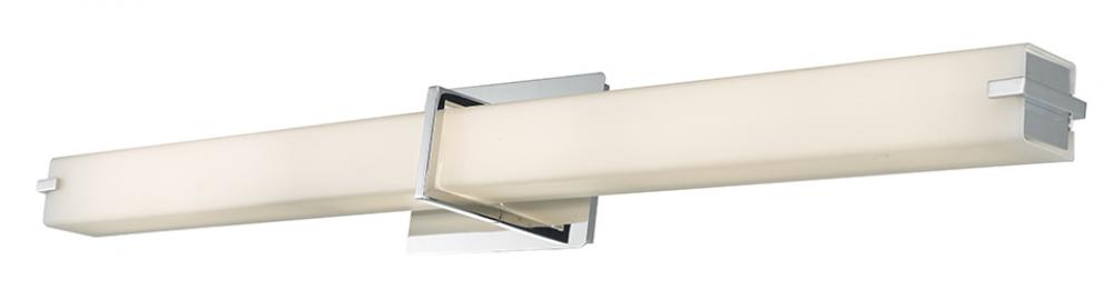 38" Vertical or Horizontal Mount Square Glass Vanity-Wall Fixture with High Output Dimmable LED