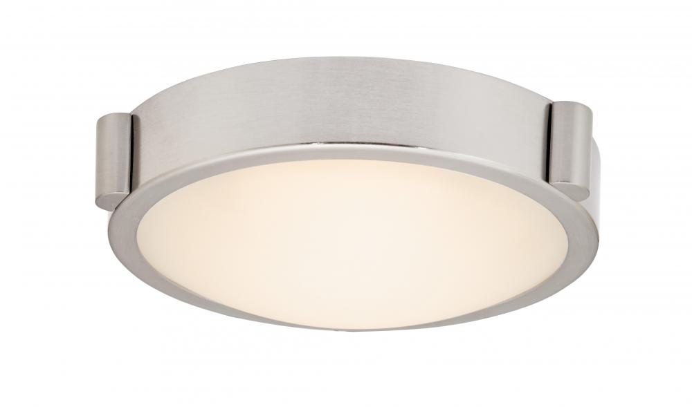 8" Low Profile Frosted Glass Flushmount with High Output Dimmable LED