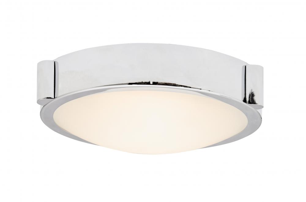 8" Low Profile Frosted Glass Flushmount with High Output Dimmable LED