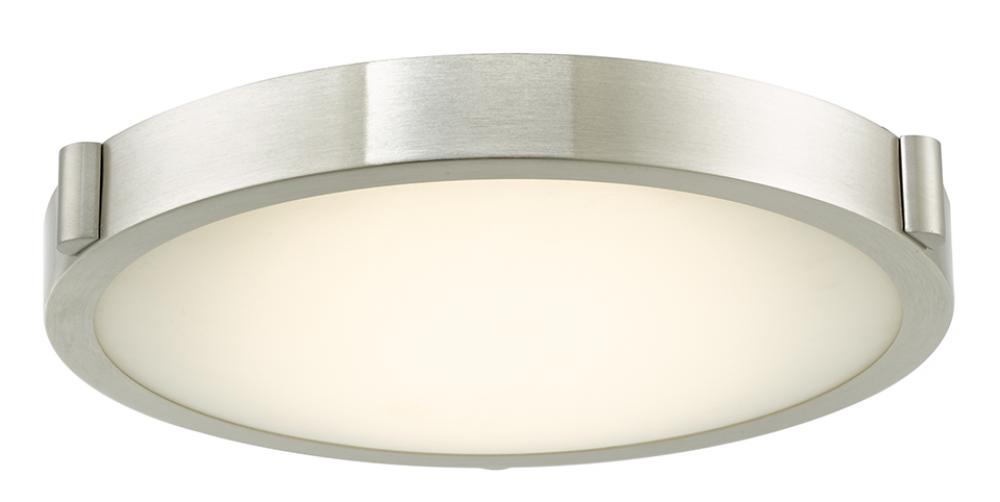 11" Low Profile Frosted Glass Flushmount with High Output Dimmable LED