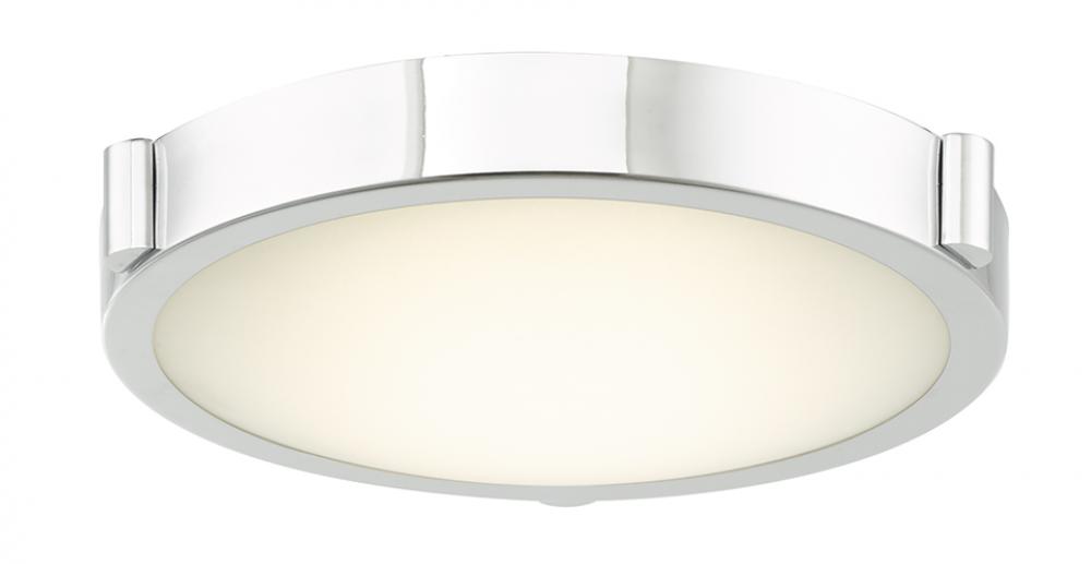 11" Low Profile Frosted Glass Flushmount with High Output Dimmable LED