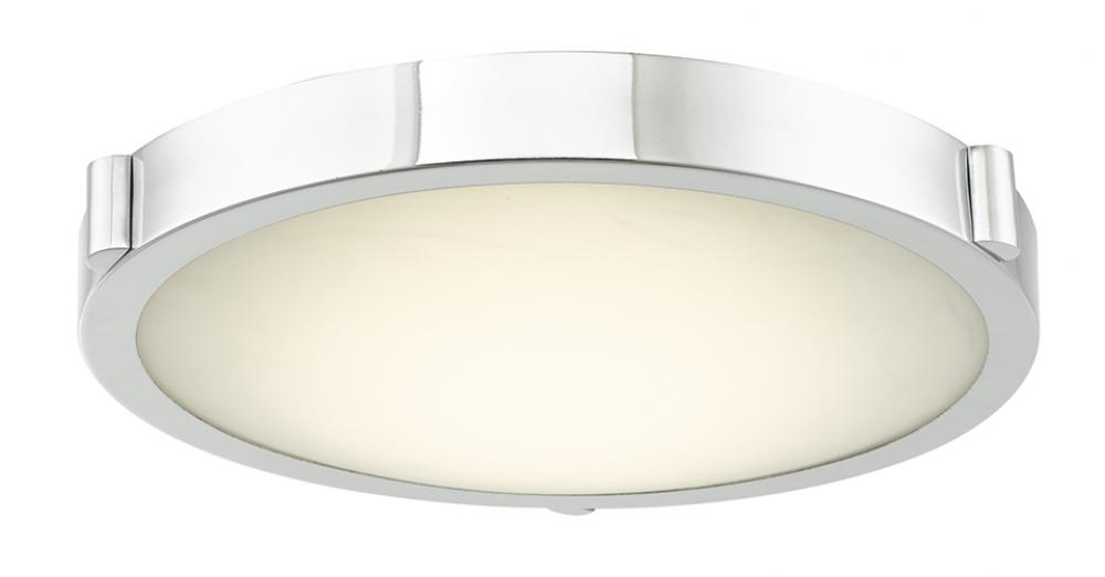 13" Low Profile Frosted Glass Flushmount with High Output Dimmable LED