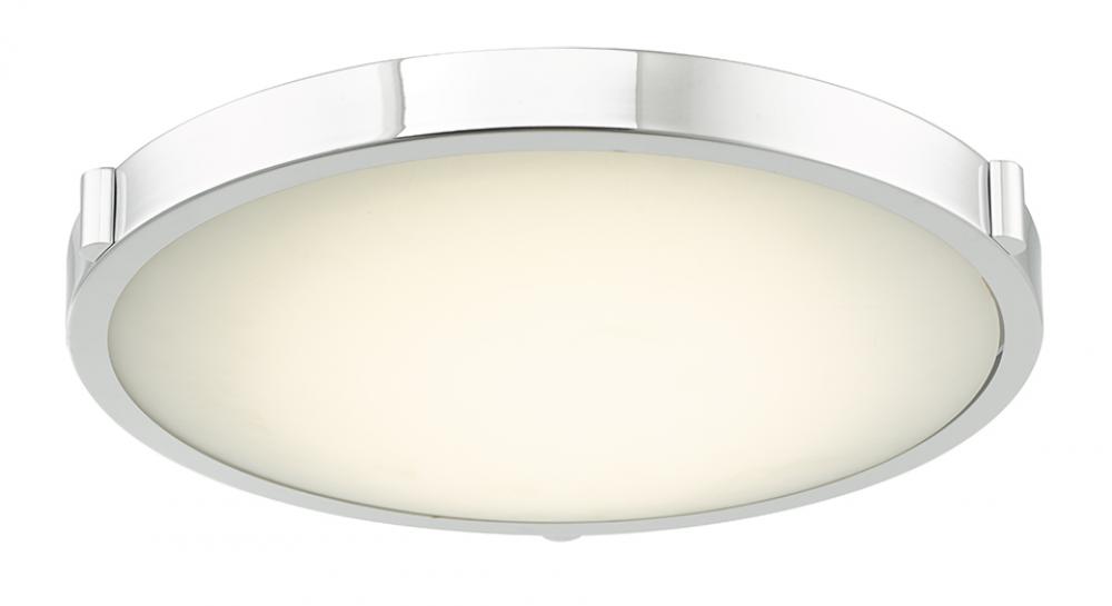 17" Low Profile Frosted Glass Flushmount with High Output Dimmable LED