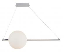 Abra Lighting 10023PN-CH - ORB - Linear Bar Pendant with Up-Down Illumination with Opal Glass Orb