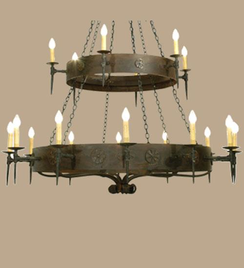 72"W Warwick 18 LT Two Tier Chandelier